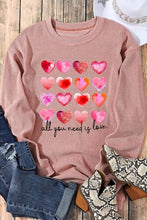 Load image into Gallery viewer, ALL YOU NEED IS LOVE Heart Round Neck Sweatshirt