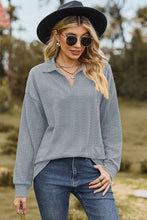 Load image into Gallery viewer, Johnny Collar Dropped Shoulder Blouse