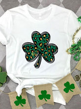 Load image into Gallery viewer, Lucky Clover Round Neck Short Sleeve T-Shirt