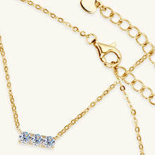 Load image into Gallery viewer, 925 Sterling Silver Inlaid Moissanite Bar Necklace