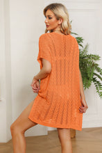 Load image into Gallery viewer, Openwork Side Slit Knit Dress