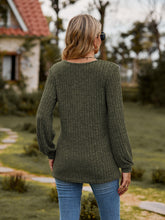 Load image into Gallery viewer, Round Neck Button-Down Long Sleeve Tee