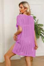 Load image into Gallery viewer, Openwork Side Slit Knit Dress