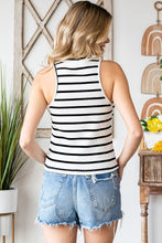Load image into Gallery viewer, Striped Ribbed Round Neck Tank