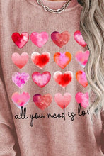 Load image into Gallery viewer, ALL YOU NEED IS LOVE Heart Round Neck Sweatshirt