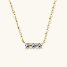 Load image into Gallery viewer, 925 Sterling Silver Inlaid Moissanite Bar Necklace