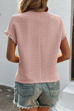 Load image into Gallery viewer, Textured Round Neck Short Sleeve Top