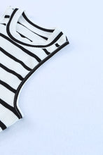 Load image into Gallery viewer, Striped Ribbed Round Neck Tank