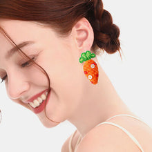 Load image into Gallery viewer, Stainless Steel Beaded Carrot Earrings