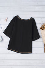 Load image into Gallery viewer, Textured V-Neck Half Sleeve Blouse