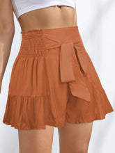 Load image into Gallery viewer, Smocked Tie-Front High-Rise Shorts