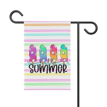 Load image into Gallery viewer, Hello Summer Whimsical Pastel Popsicles Porch Garden Banner Flag