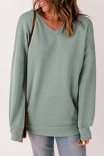 Load image into Gallery viewer, V-Neck Dropped Shoulder Sweatshirt