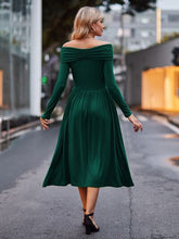 Load image into Gallery viewer, Ruched Off-Shoulder Midi Dress