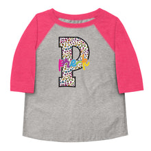 Load image into Gallery viewer, Pre K Colorful Leopard Toddler baseball shirt