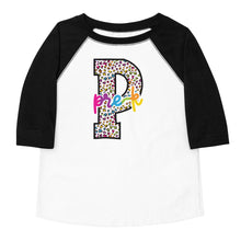 Load image into Gallery viewer, Pre K Colorful Leopard Toddler baseball shirt