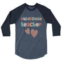 Load image into Gallery viewer, Substitute Teacher 3/4 sleeve raglan shirt