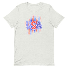 Load image into Gallery viewer, USA Patriotic Watercolor Bella Canvas Crew Short-sleeve unisex t-shirt