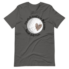Load image into Gallery viewer, My heart is on that course golf Bella canvas Unisex t-shirt