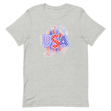 Load image into Gallery viewer, USA Patriotic Watercolor Bella Canvas Crew Short-sleeve unisex t-shirt