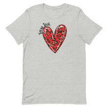 Load image into Gallery viewer, Texas Tech Leopard Cute Heart Game Day School Short-sleeve unisex t-shirt