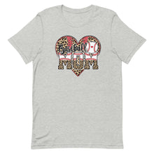 Load image into Gallery viewer, Baseball Mom Leopard Heart Bella Canvas Unisex t-shirt