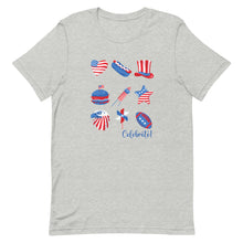 Load image into Gallery viewer, Celebrate Fourth of July Nine Images Bella Canvas Unisex t-shirt