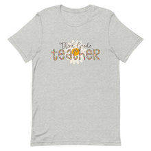 Load image into Gallery viewer, Third Grade Teacher Leopard Floral Bella Canvas Unisex t-shirt
