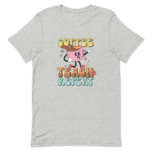 Load image into Gallery viewer, Coffee Teach Repeat Retro Bella Canvas Unisex t-shirt