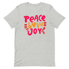 Load image into Gallery viewer, Peace Love Joy Bella Canvas Unisex t-shirt