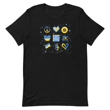 Load image into Gallery viewer, Stand with Ukraine Bella Canvas Multi Image Design Short-sleeve unisex t-shirt