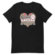 Load image into Gallery viewer, Baseball Mom Leopard Heart Bella Canvas Unisex t-shirt