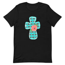 Load image into Gallery viewer, Fall Flower Cross Bella Canvas Unisex t-shirt