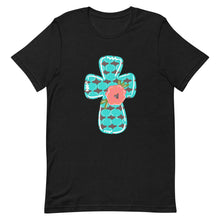 Load image into Gallery viewer, Fall Flower Cross Bella Canvas Unisex t-shirt