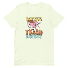Load image into Gallery viewer, Coffee Teach Repeat Retro Bella Canvas Unisex t-shirt