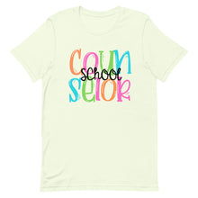 Load image into Gallery viewer, Colorful School Counselor Bella Canvas Unisex t-shirt