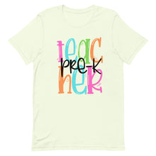 Load image into Gallery viewer, Pre-K Teacher Colorful Bella Canvas Unisex t-shirt