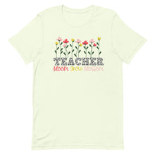 Load image into Gallery viewer, Teacher Floral Grow Bella Canva Unisex t-shirt
