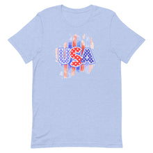 Load image into Gallery viewer, USA Patriotic Watercolor Bella Canvas Crew Short-sleeve unisex t-shirt