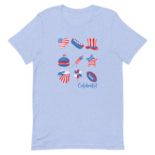 Load image into Gallery viewer, Celebrate Fourth of July Nine Images Bella Canvas Unisex t-shirt