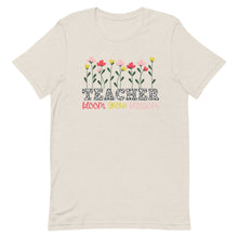 Load image into Gallery viewer, Teacher Floral Grow Bella Canva Unisex t-shirt