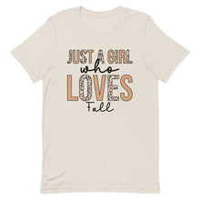 Load image into Gallery viewer, Just a Girl Who Loves Fall Bella Canvas Unisex t-shirt