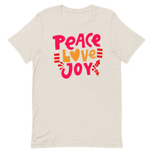 Load image into Gallery viewer, Peace Love Joy Bella Canvas Unisex t-shirt