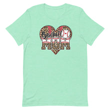 Load image into Gallery viewer, Baseball Mom Leopard Heart Bella Canvas Unisex t-shirt