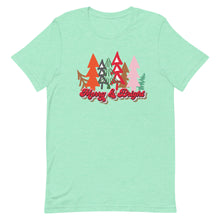 Load image into Gallery viewer, Merry and Bright Trees Bella Canvas t-shirt