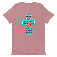 Load image into Gallery viewer, Fall Flower Cross Bella Canvas Unisex t-shirt