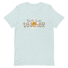 Load image into Gallery viewer, Fourth Grade Teacher Leopard Floral Bella Canvas Unisex t-shirt