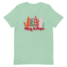 Load image into Gallery viewer, Merry and Bright Trees Bella Canvas t-shirt
