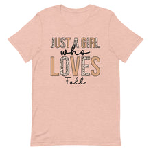 Load image into Gallery viewer, Just a Girl Who Loves Fall Bella Canvas Unisex t-shirt