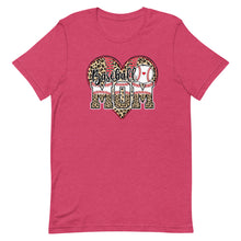 Load image into Gallery viewer, Baseball Mom Leopard Heart Bella Canvas Unisex t-shirt